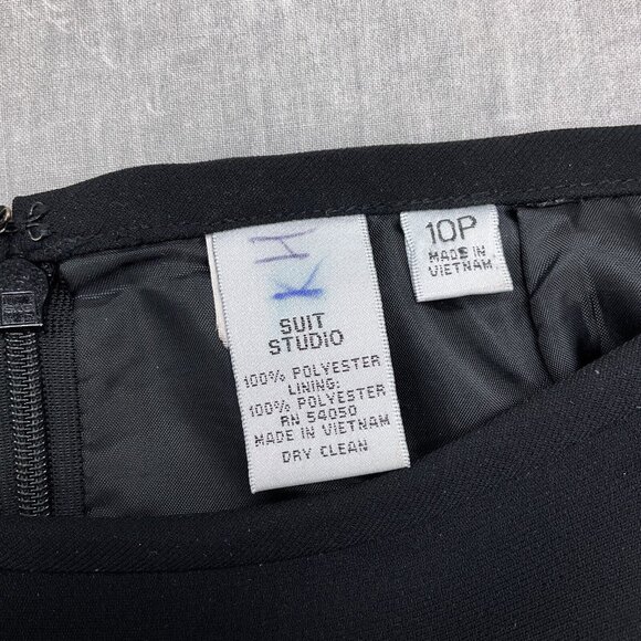 Suit Studio Skirt Set Women 10P Black Poly Lined Career Classic‎ - Picture 13 of 16
